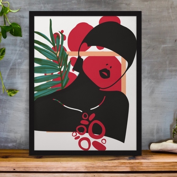 Modern Wall Art Print Tropical Girl Unframed - Picture 7 of 10